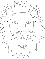 Çocuklar İçin  Aslan Hazır Maske Şablonları 